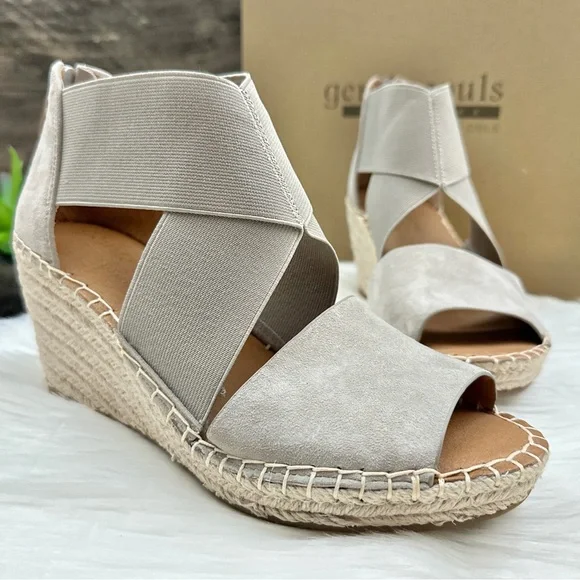 ❌SOLD❌NIB Gentle Souls Kenneth Cole Colleen X Elastic Espadrille Wedge Sandal - Picture 4 of 14
